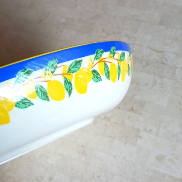 Lidia bastianich Pasta Bowl, stoneware, 12 1/2" dia., lemons design,NEW IN BOX - Picture 4 of 8